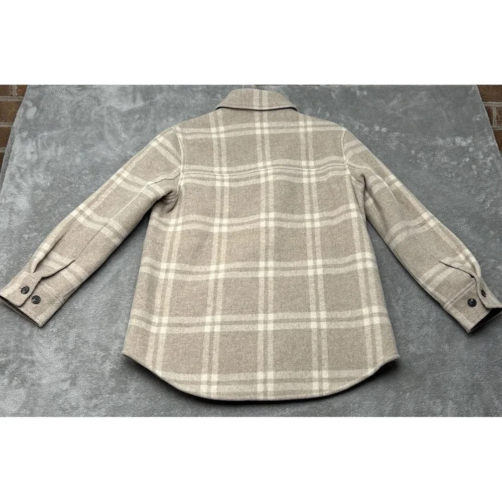 Everlane Mens Shirt Shacket Heavyweight Overshirt Plaid Shirt Sz Small Tan Beige